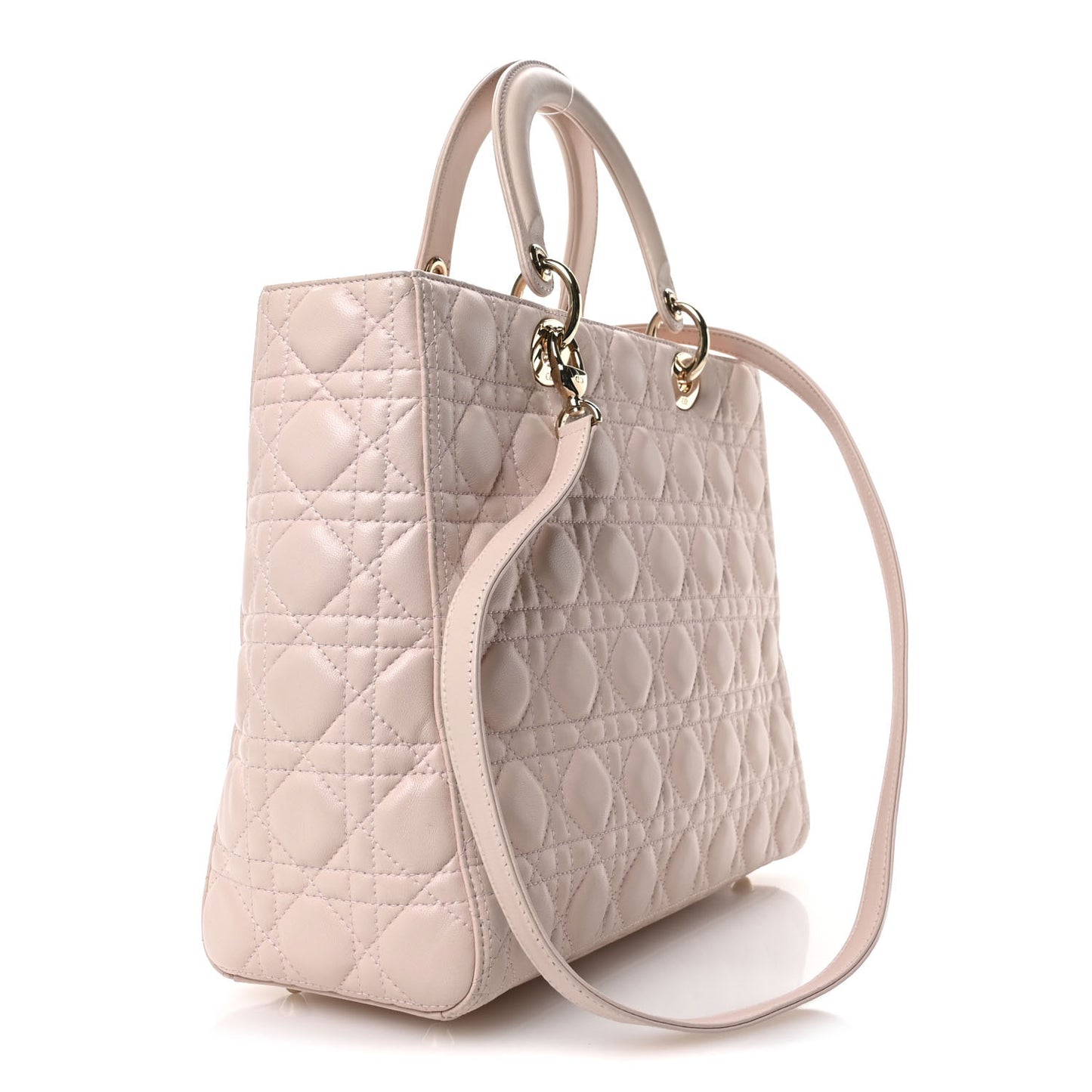 Lambskin Cannage Large Lady Dior Light Pink