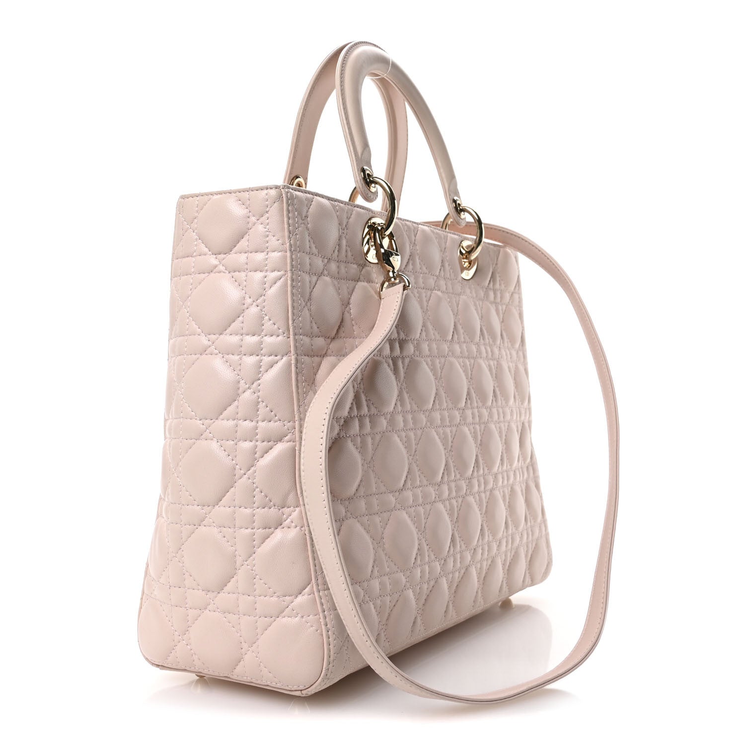 Christian Dior Lambskin Cannage Large Lady Dior Light Pink 3 of 10