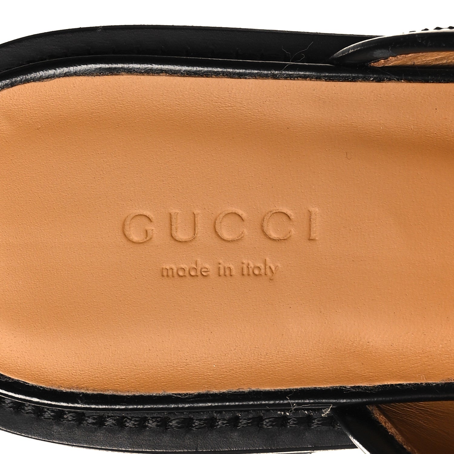 Gucci Magnum Calfskin Womens Horsebit Platform Mules 37.5 Black 7 of 9