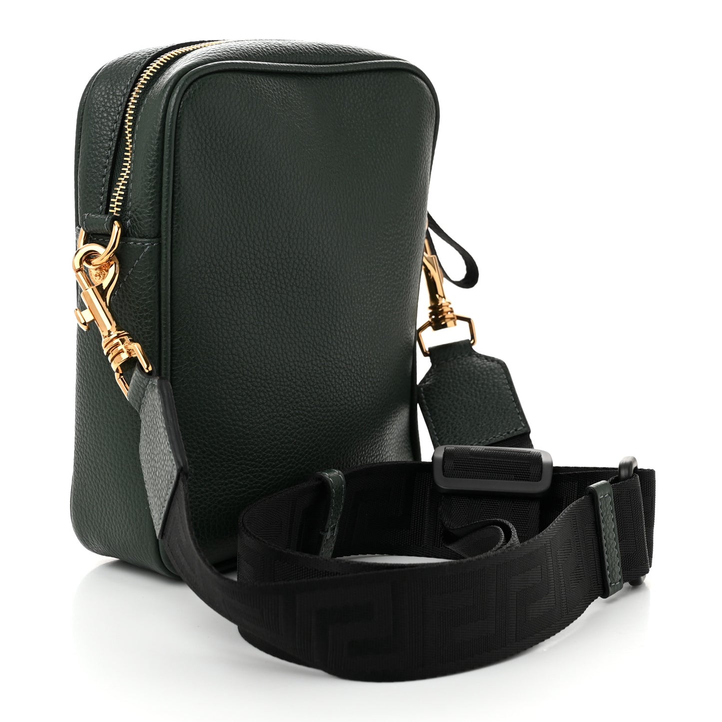 Grained Calfskin Small Medusa Messenger Bag Green