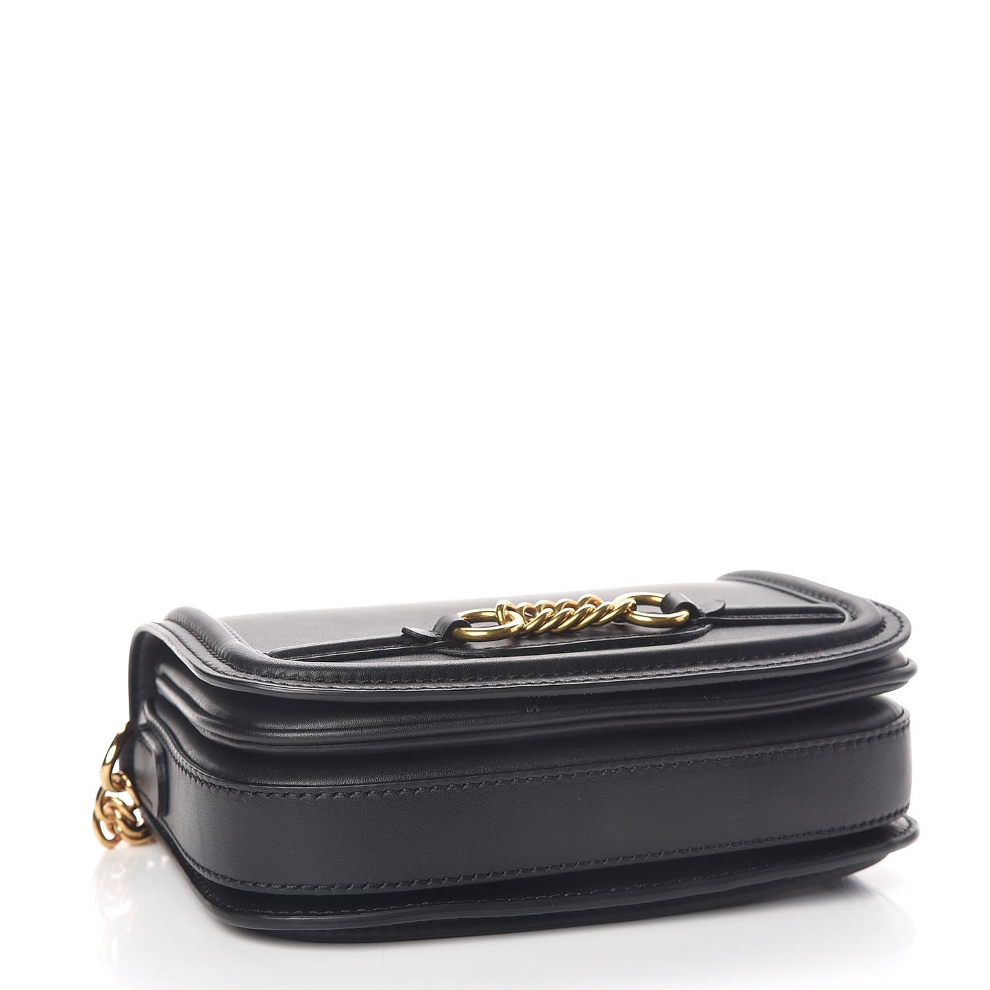 Smooth Calfskin Link Shoulder Bag Black