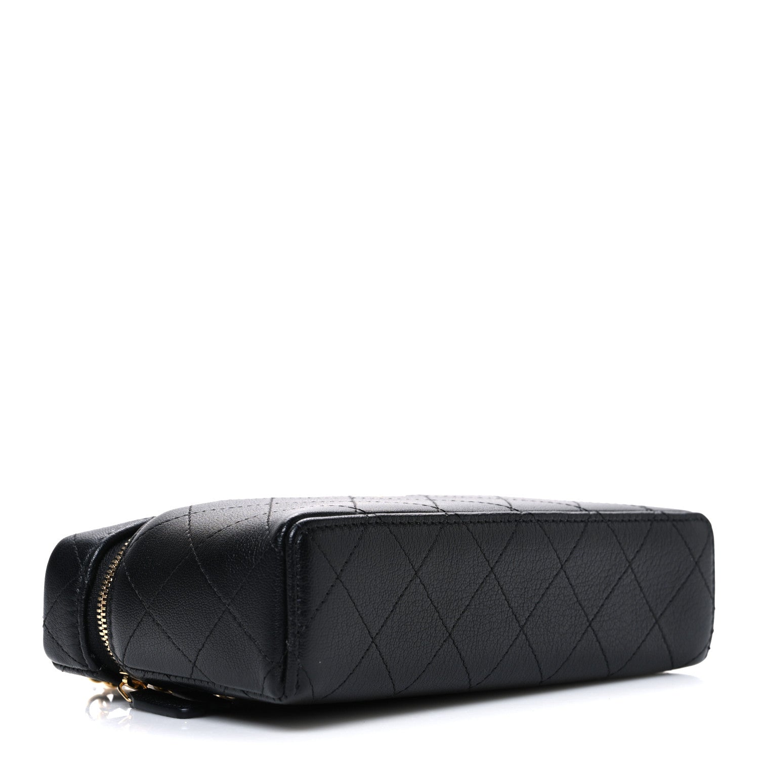 Chanel Goatskin Stitched Top Handle Slim Vanity With Chain Black 4 of 11