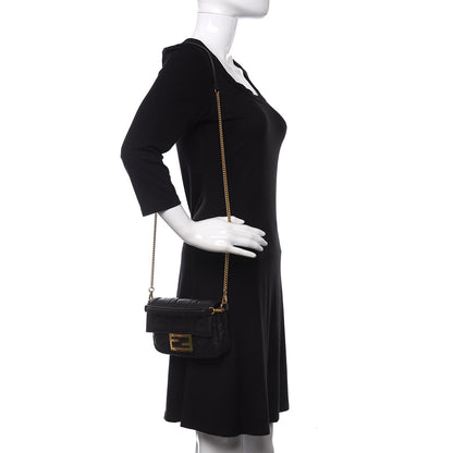 Fendi Nappa FF 1974 Embossed Mini Baguette Black 3 of 12