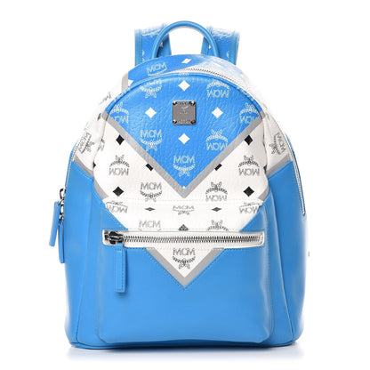 MCM Visetos Medium Stark Move Colorblock Backpack White Blue 1 of 10