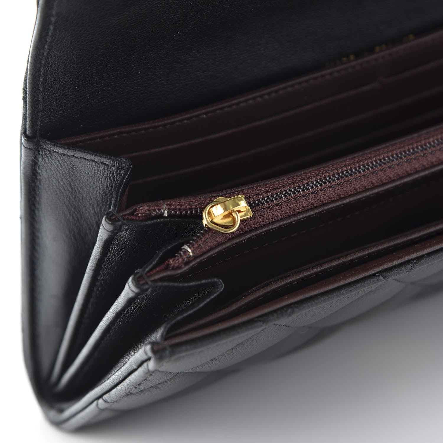 Chanel Lambskin Quilted Large Gusset Flap Wallet Black 9 of 11