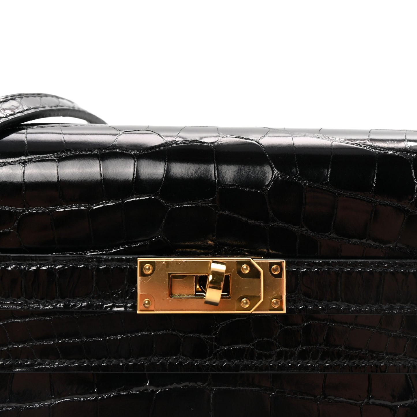 Shiny Alligator Kelly Wallet To Go Black