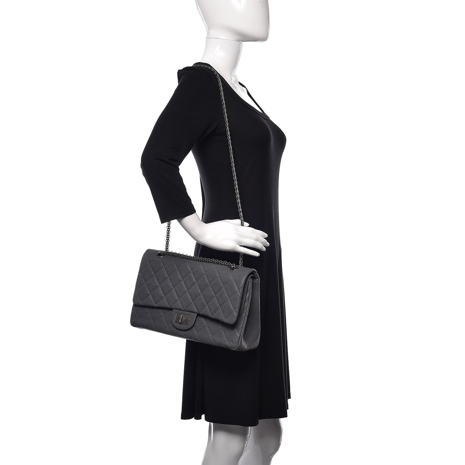 Chanel Caviar Quilted 2.55 Reissue 227 Flap Dark Grey 2 of 11