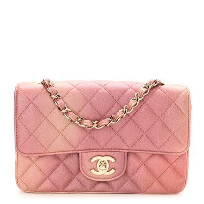 Chanel Metallic Lambskin Quilted Ombre Mini Rectangular Flap Pink 1 of 11
