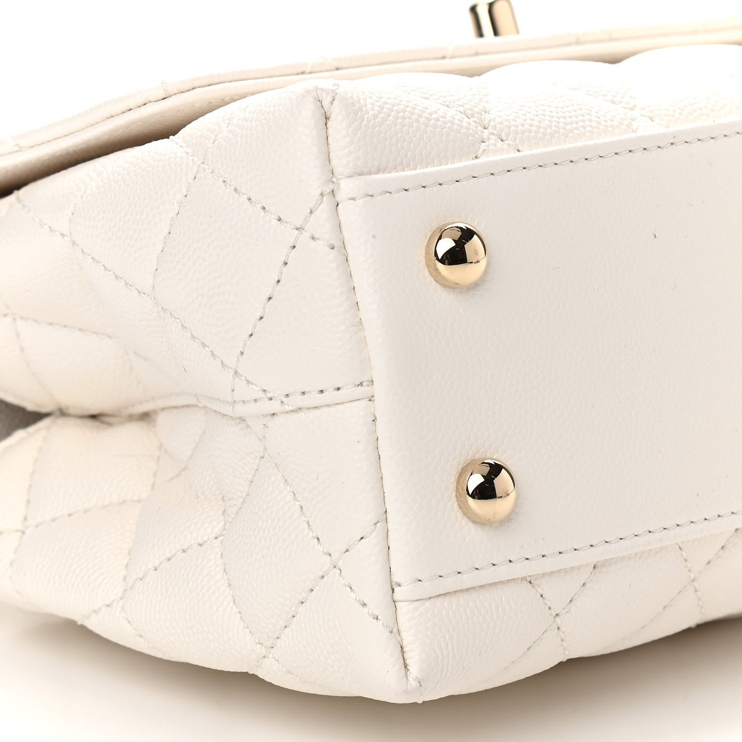 Chanel Caviar Quilted Mini Coco Handle Flap White 9 of 15