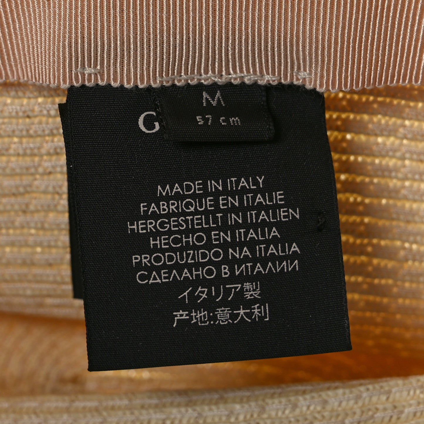 Raffia Double G Bucket Hat M Ivory