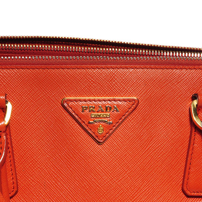 Prada Saffiano Lux Medium Double Zip Tote Papaya 10 of 10
