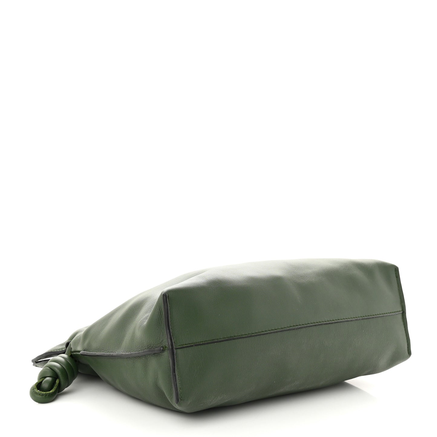 Calfskin Mini Flamenco Knot Clutch Vintage Khaki