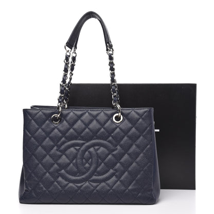 Chanel Caviar Quilted Grand Shopping Tote GST Dark Navy Blue 13 of 13