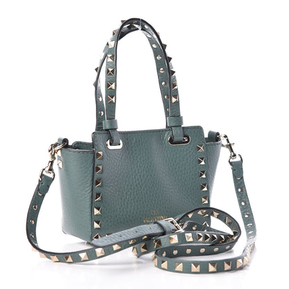 Valentino Garavani Grained Calfskin Micro Rockstud Tote Giada 3 of 9