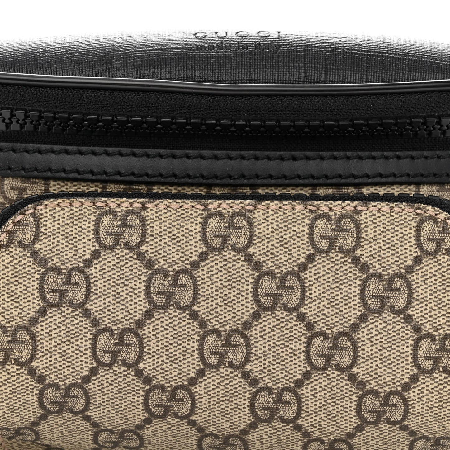 GG Supreme Monogram Belt Bag Black