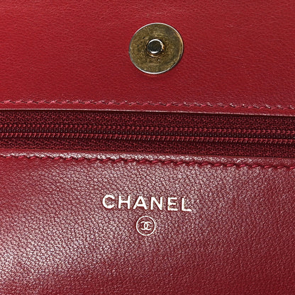 Chanel Goatskin Quilted Chanel 19 Wallet On Chain WOC Red 6 of 12