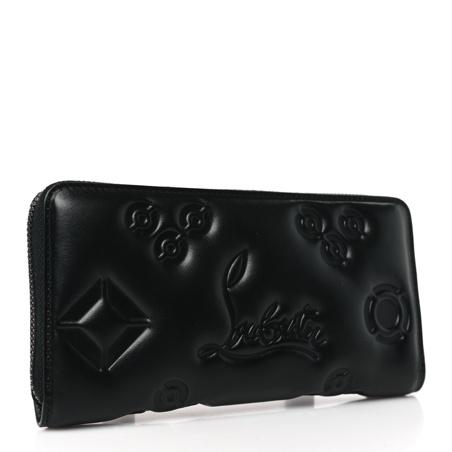 Calfskin Padded Loubinthesky Embossed Wallet Black