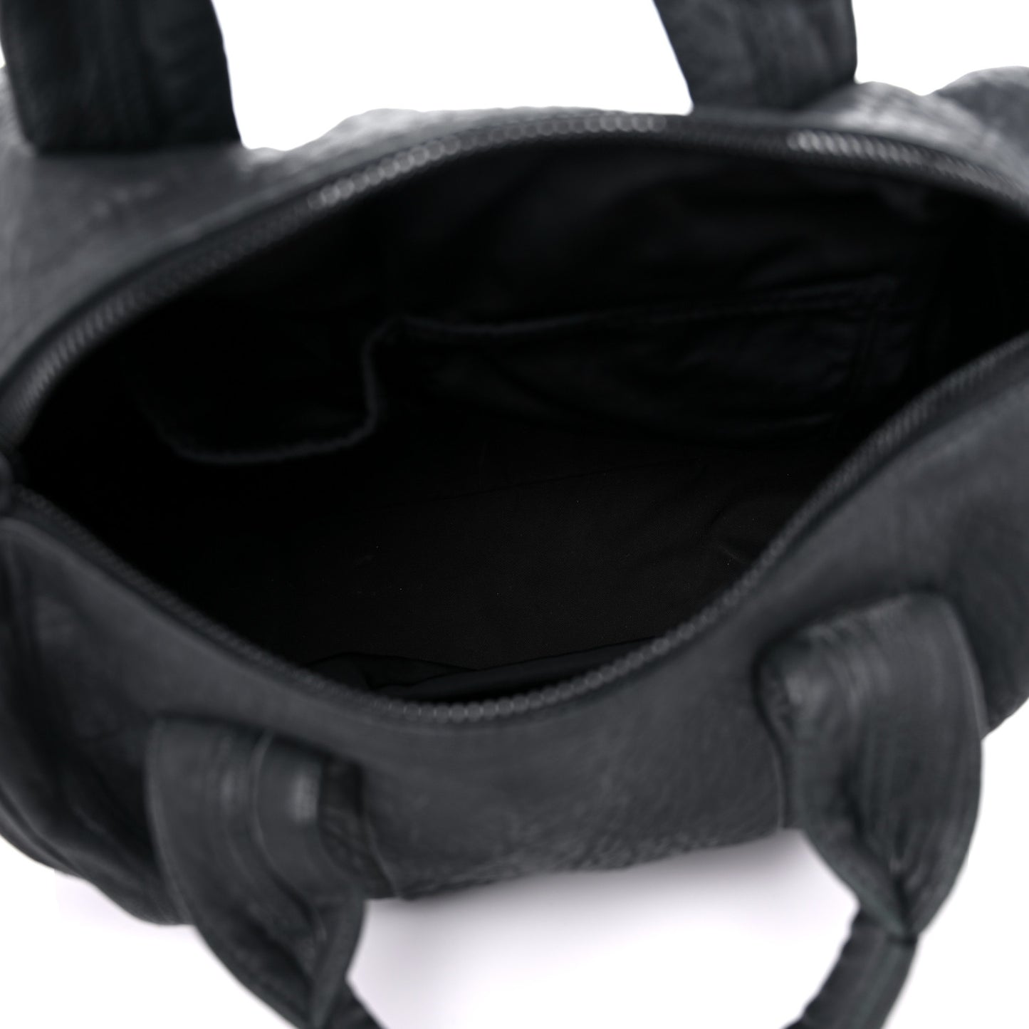 Pebbled Lambskin Rocco Matte Black Iridescent Hardware