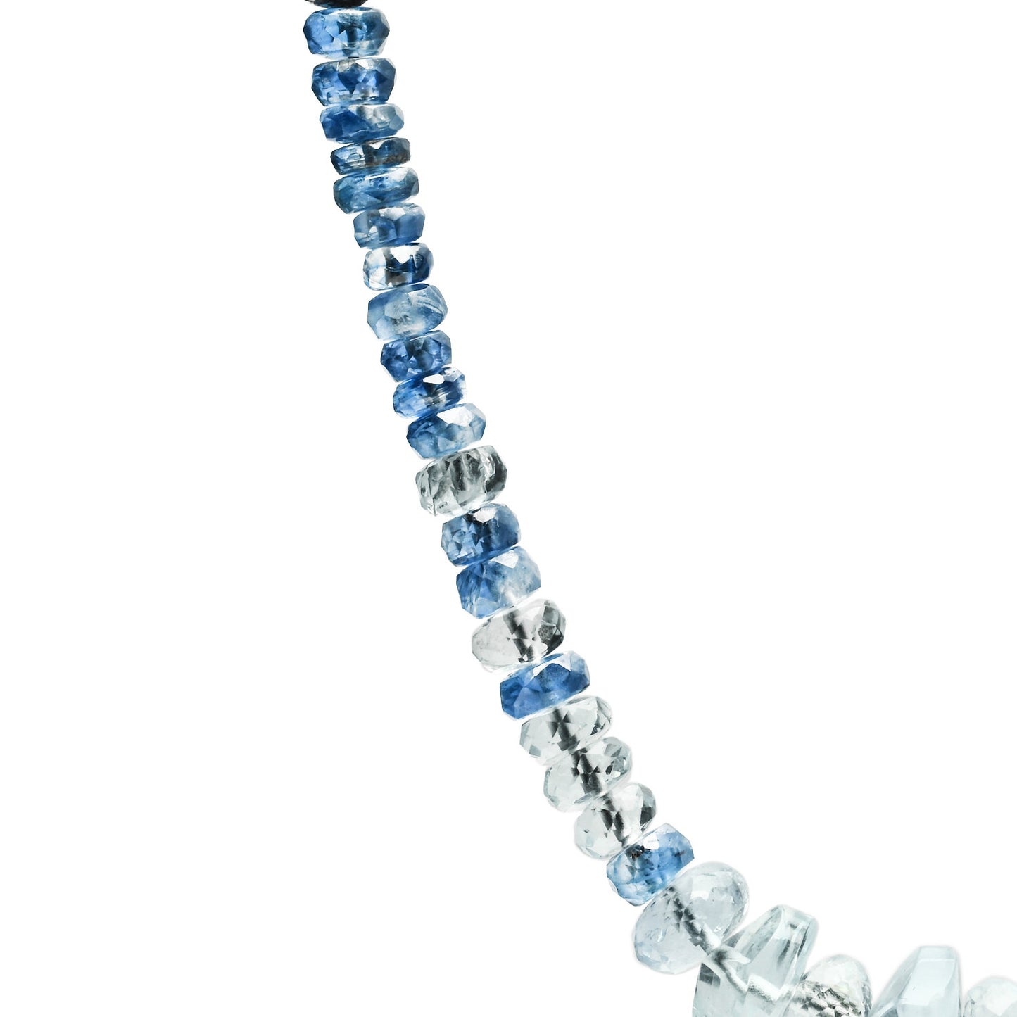 Sterling Silver Aquamarine Kyanite Beaded Station Necklace