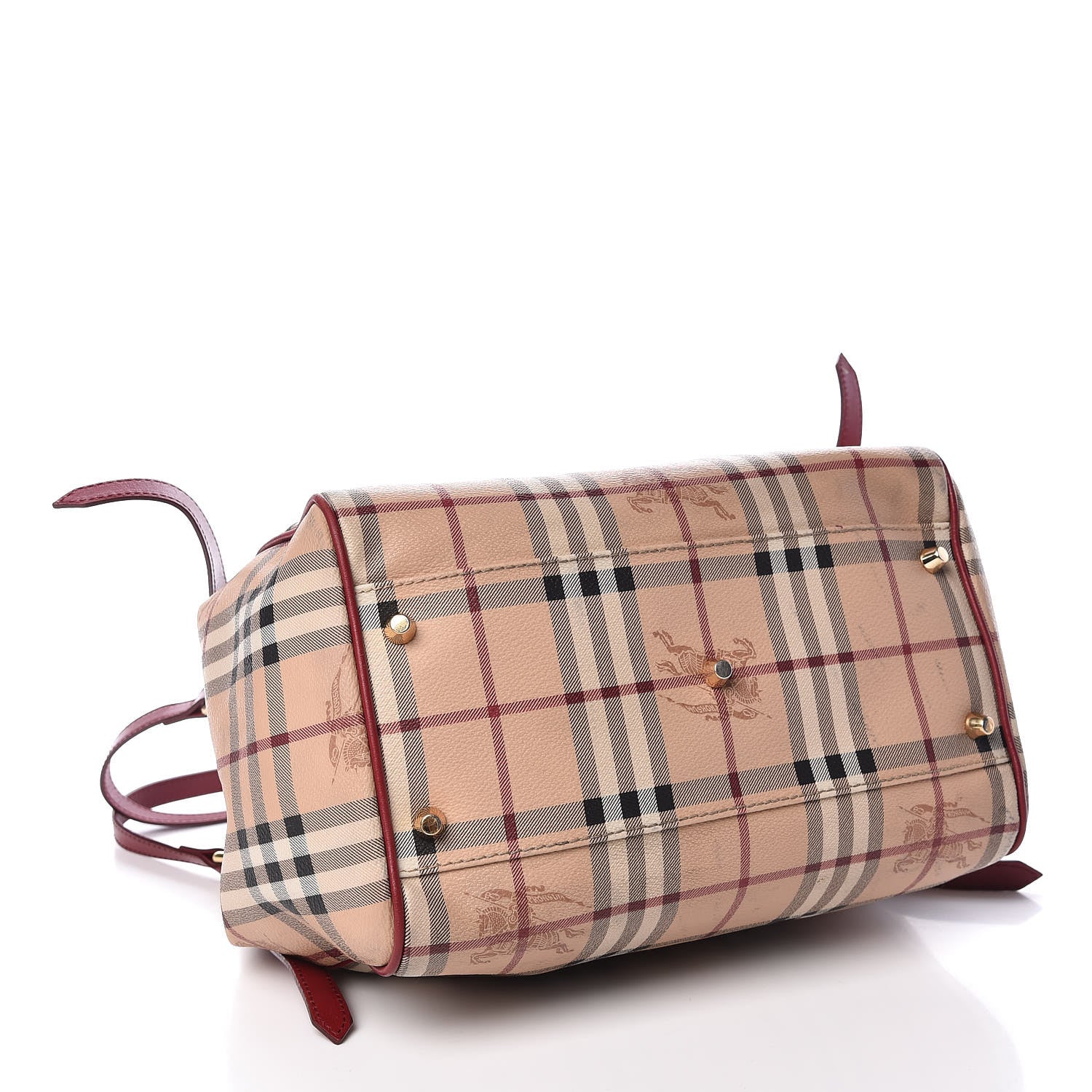 Burberry Haymarket Check Small Canterbury Tote Military Red 4 of 15