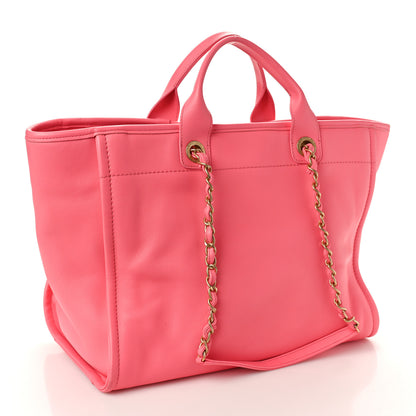 Chanel Calfskin Medium Deauville Tote Coral Pink 2 of 10