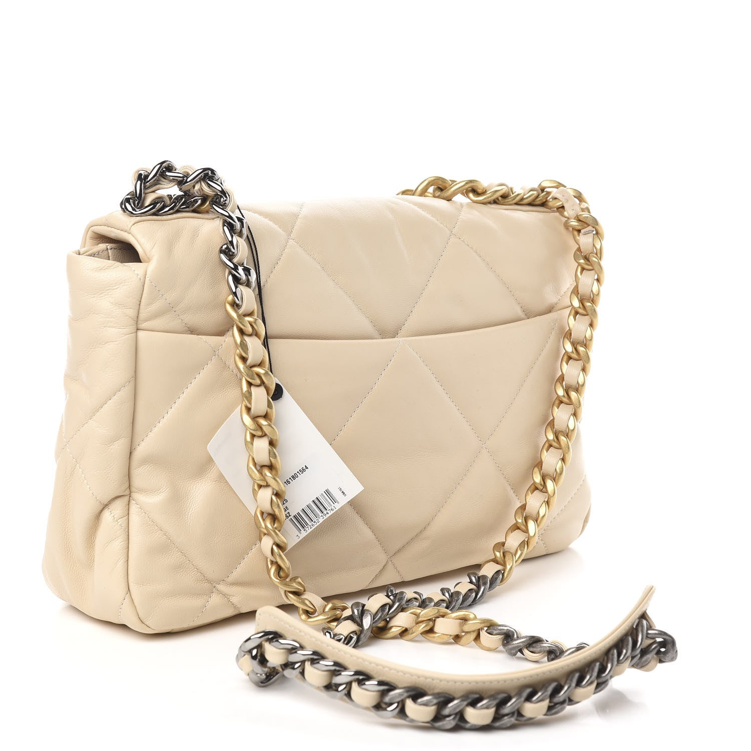 Chanel Goatskin Quilted Large Chanel 19 Flap Beige 3 of 10