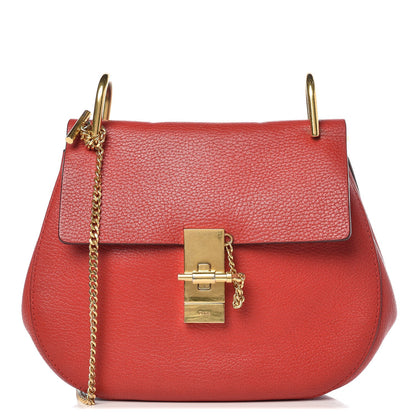 Chloe Grained Lambskin Medium Drew Shoulder Bag Plaid Red 1 of 12
