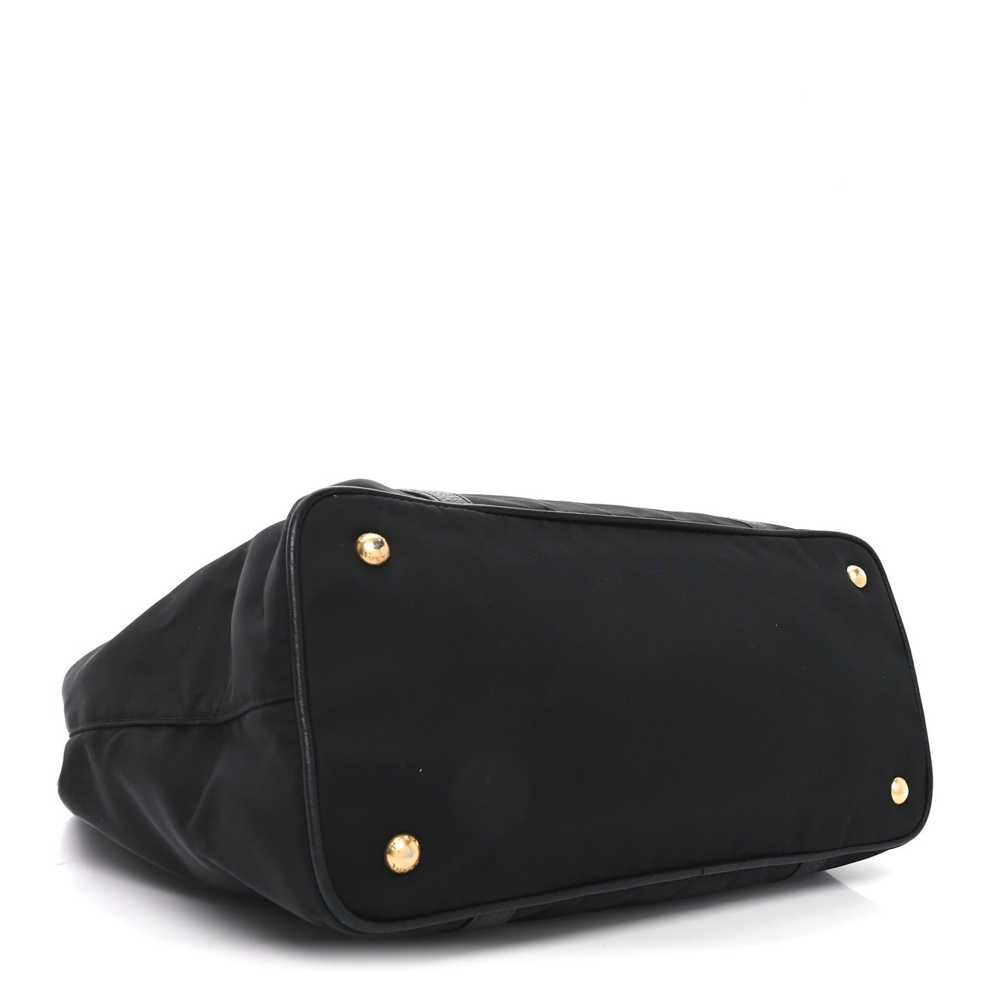 Tessuto Nylon Soft Calf Small Tote Black