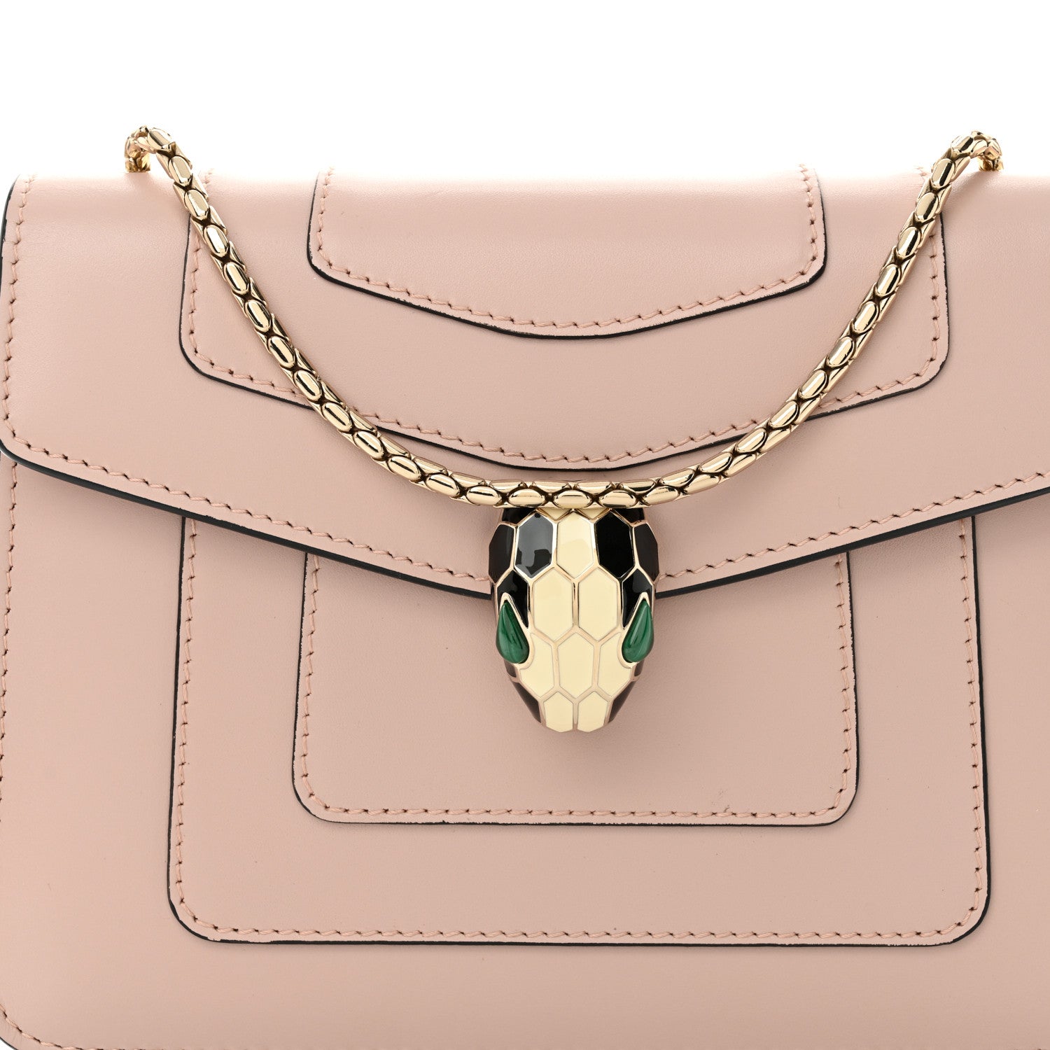 Bulgari Calfskin Small Serpenti Forever Snake Strap Crossbody Bag Light Pink 9 of 11