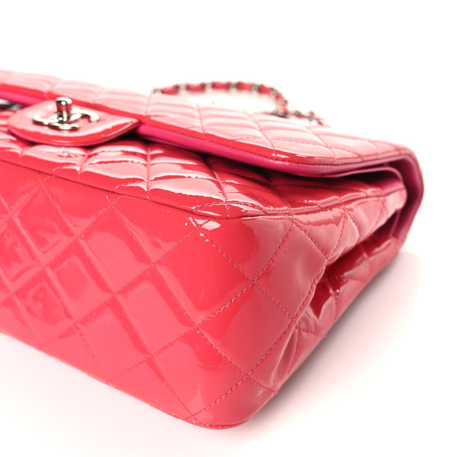 Chanel Patent Quilted Jumbo Double Flap Pink 9 of 10