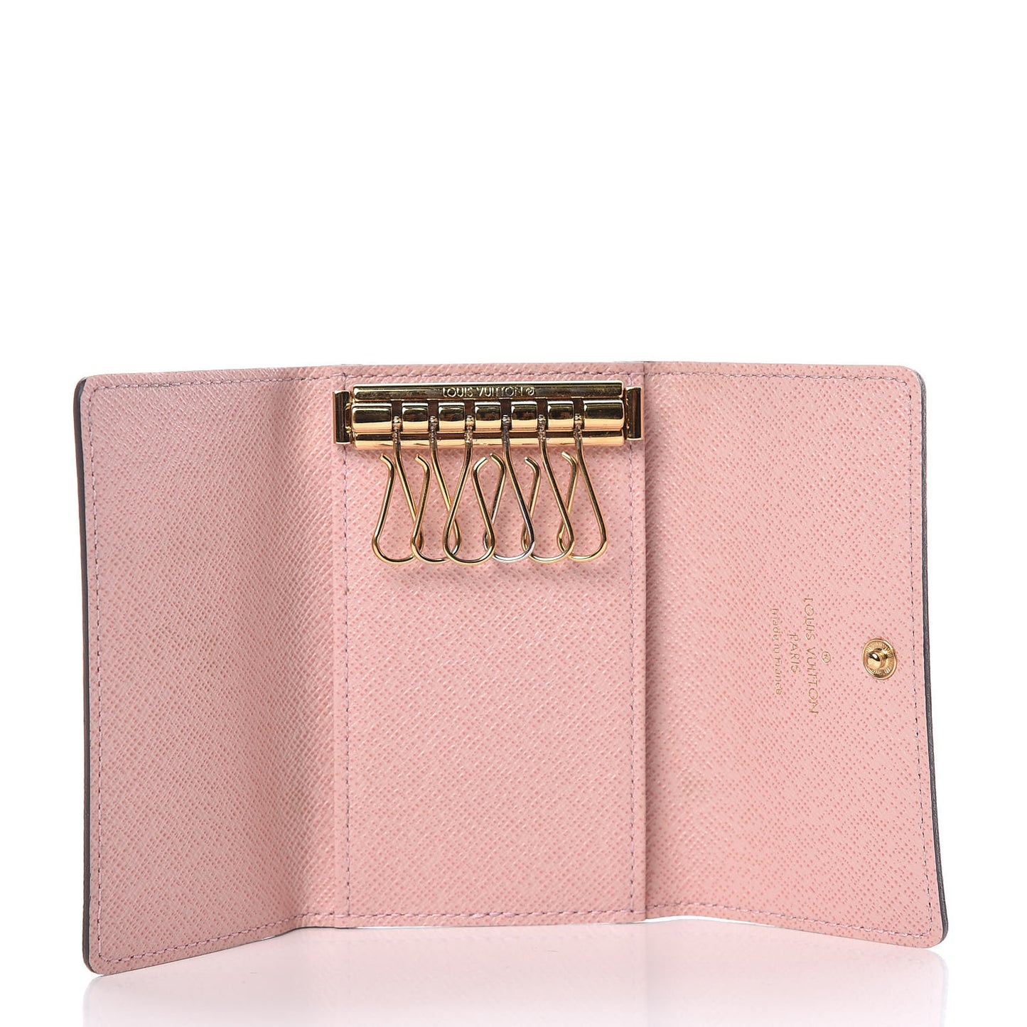 Damier Ebene Multicles 6 Key Holder Rose Ballerine