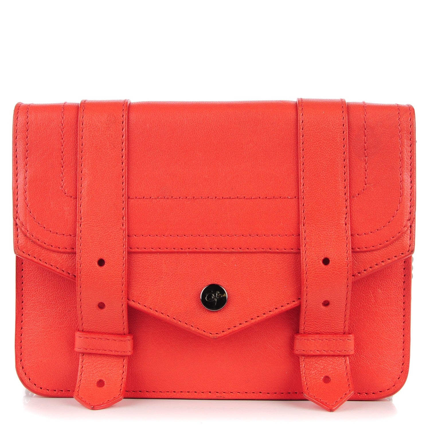 Proenza Schouler Lambskin Large PS1 Chain Wallet Deep Coral 1 of 7