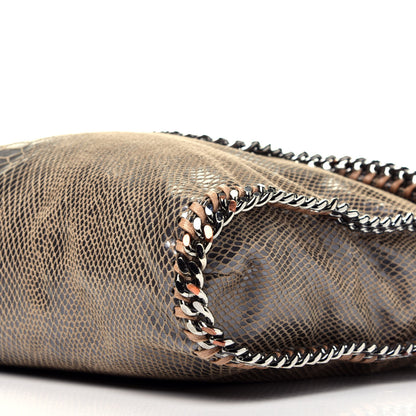 Stella McCartney Metallic Snakeskin Print Small Falabella Fold Over Tote Brown 9 of 9