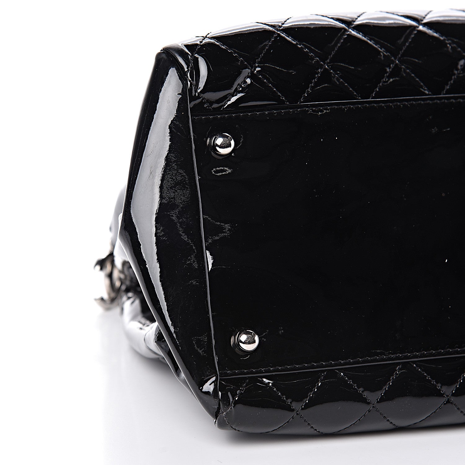 Chanel Patent Quilted Large Just Mademoiselle Bowling Bag Black 9 of 10