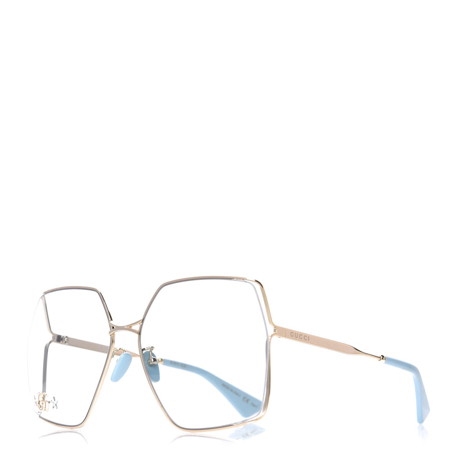 Gucci Metal Sunglasses GG0817S Gold 1 of 8