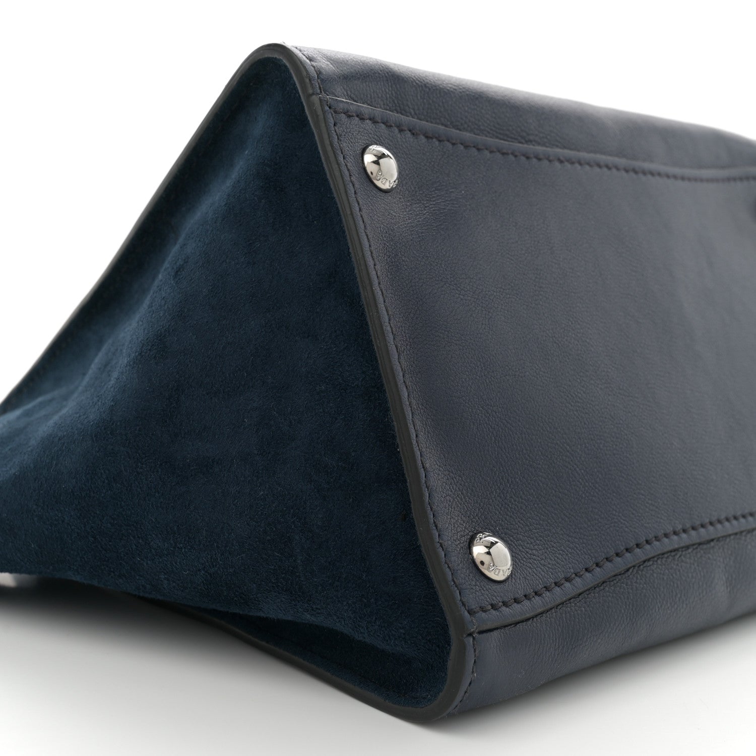 Prada Glace Calf Scamosciato Twin Pocket Tote Baltico 9 of 11