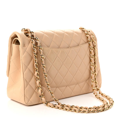 Chanel Lambskin Quilted Jumbo Double Flap Beige 3 of 10