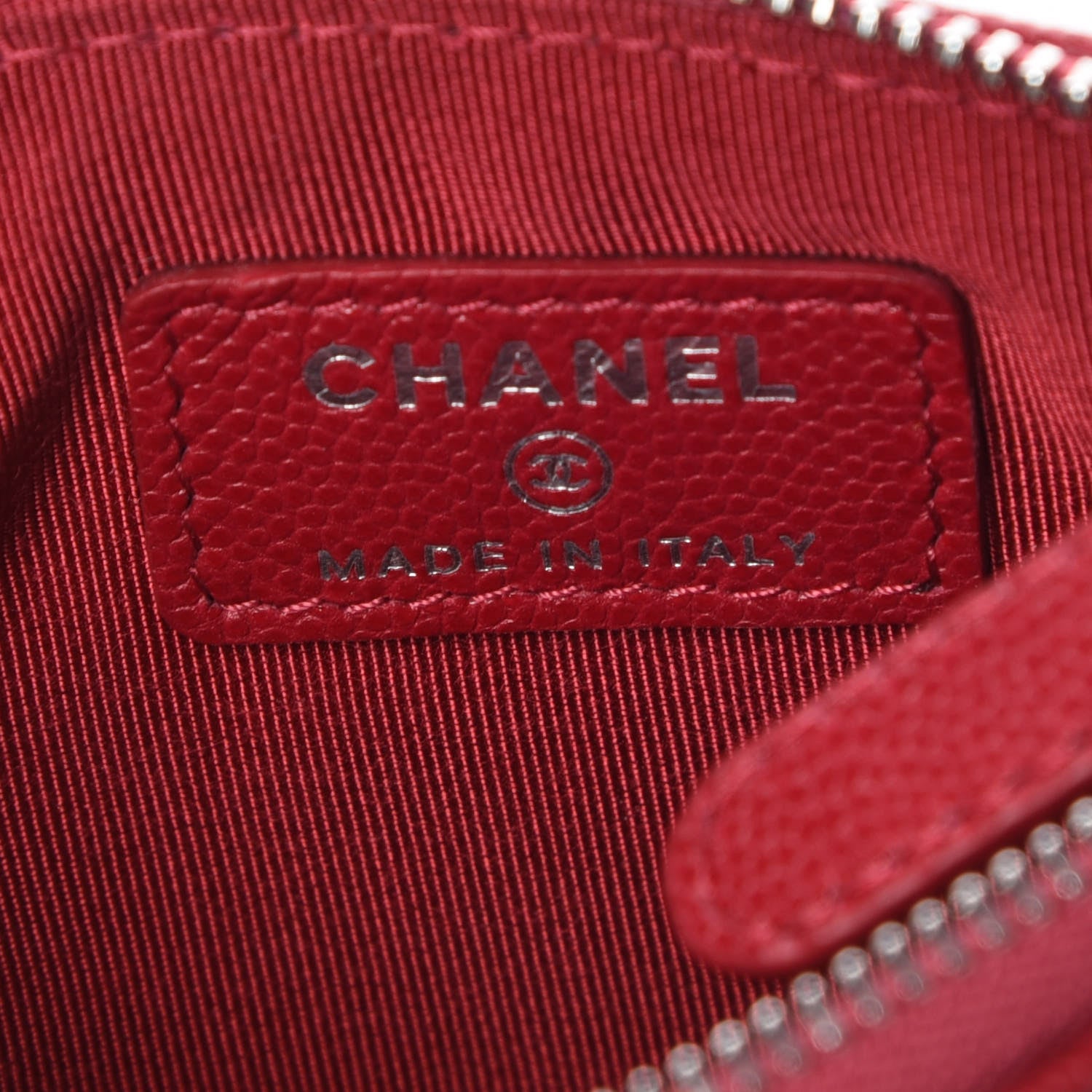 Chanel Caviar Quilted Small Cosmetic Case Dark Red 8 of 10