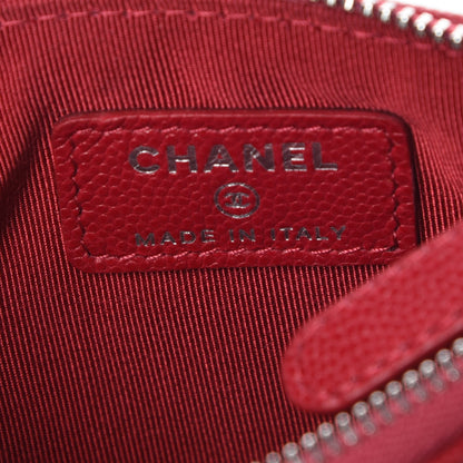 Chanel Caviar Quilted Small Cosmetic Case Dark Red 8 of 10