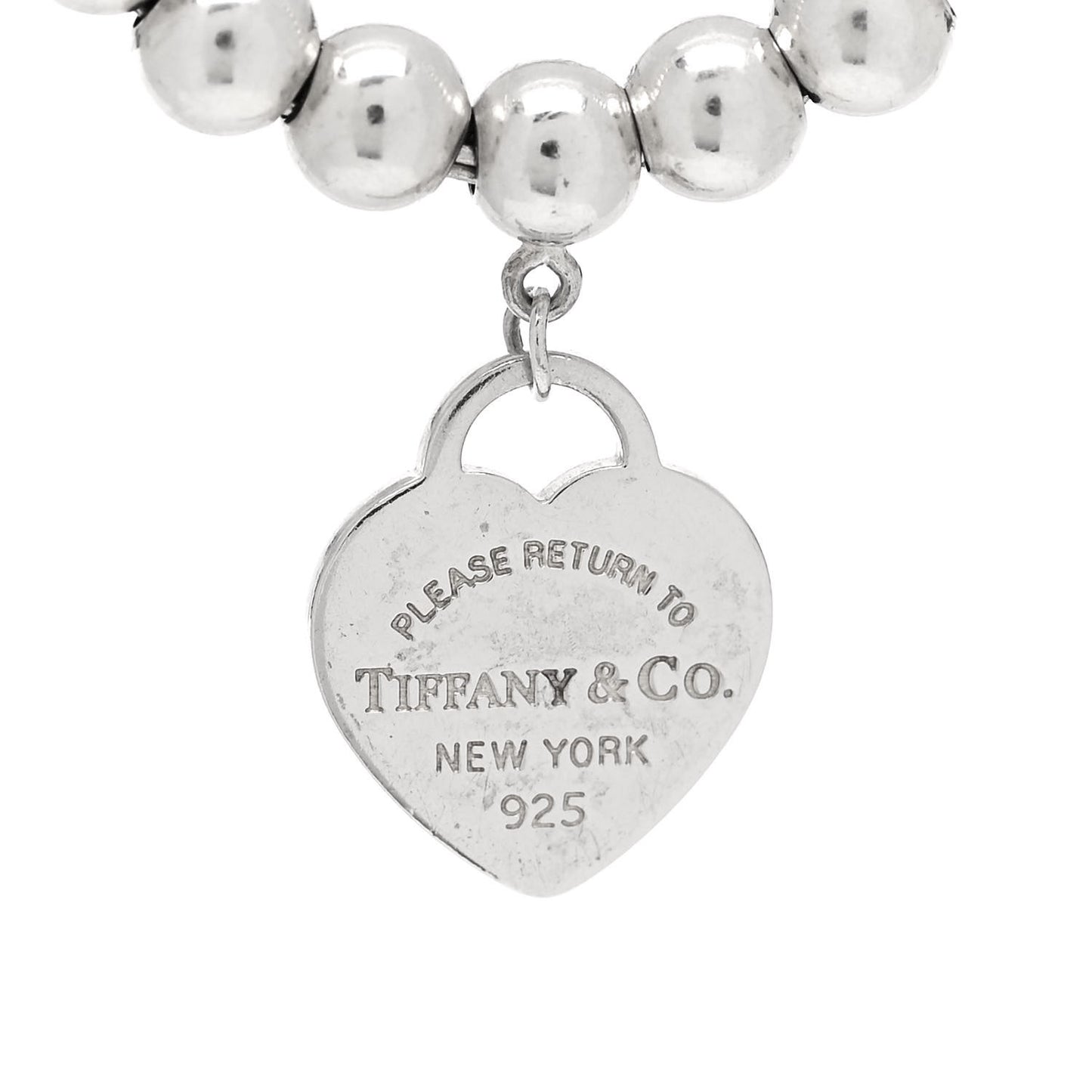 Sterling Silver Enamel 4mm Return To Tiffany Heart Tag Bead Bracelet Pink