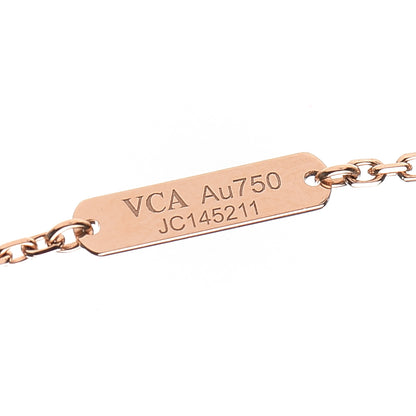 Van Cleef & Arpels 18K Rose Gold Mother of Pearl Magic Alhambra Pendant Necklace 5 of 8