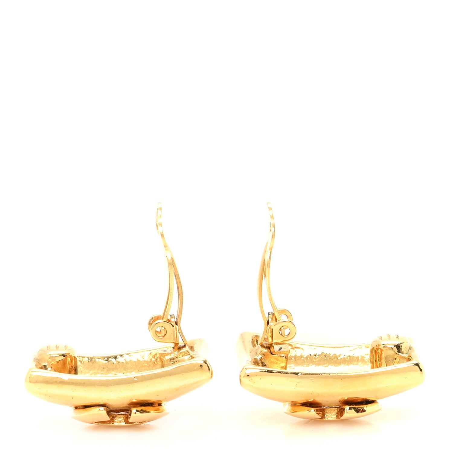 Chanel Metal CC Clip On Earrings Gold 3 of 5