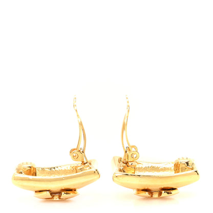 Chanel Metal CC Clip On Earrings Gold 3 of 5