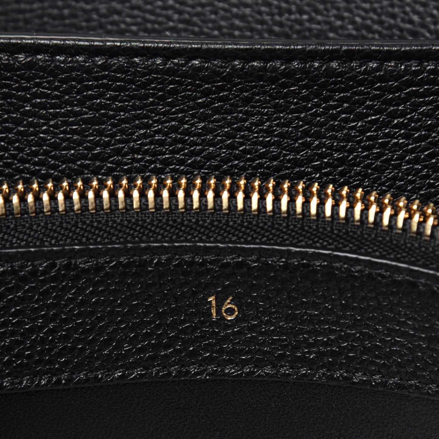 Grained Calfskin Small 16 Top Handle Bag Black