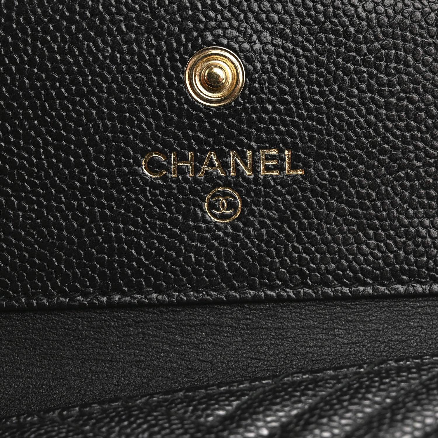 Chanel Caviar Chevron Quilted Boy Compact Wallet Black 6 of 7