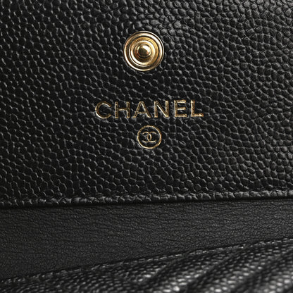 Chanel Caviar Chevron Quilted Boy Compact Wallet Black 6 of 7