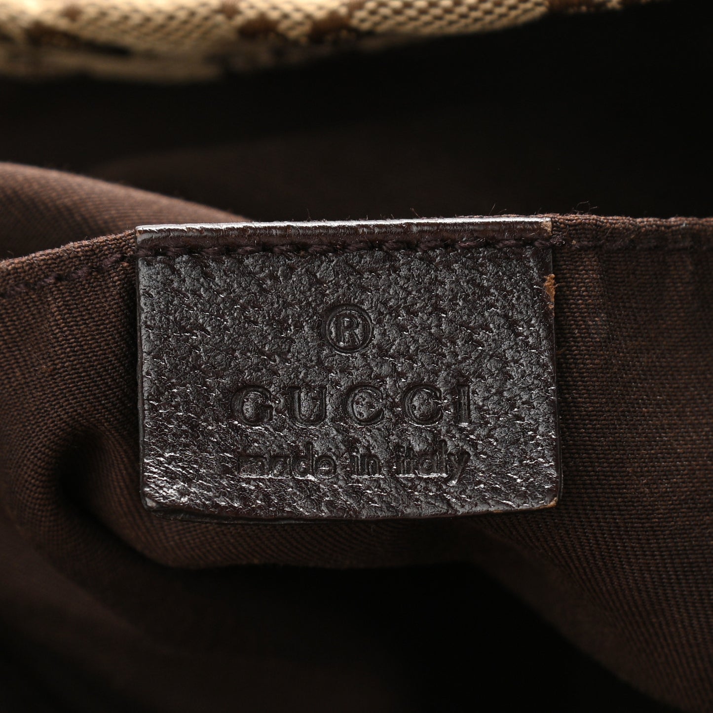 GG Monogram Medium Web Handle Vertical Tote Dark Brown