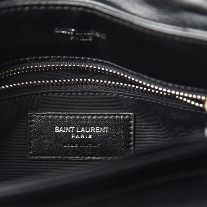 Saint Laurent Calfskin Y Quilted Monogram Toy Loulou Crossbody Bag Black 8 of 12