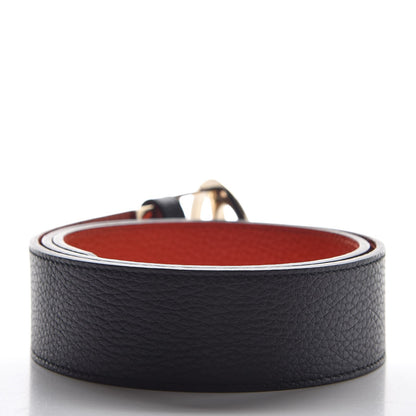 Gucci Calfskin 1973 Reversible Belt 80 32 Orange Black 3 of 6