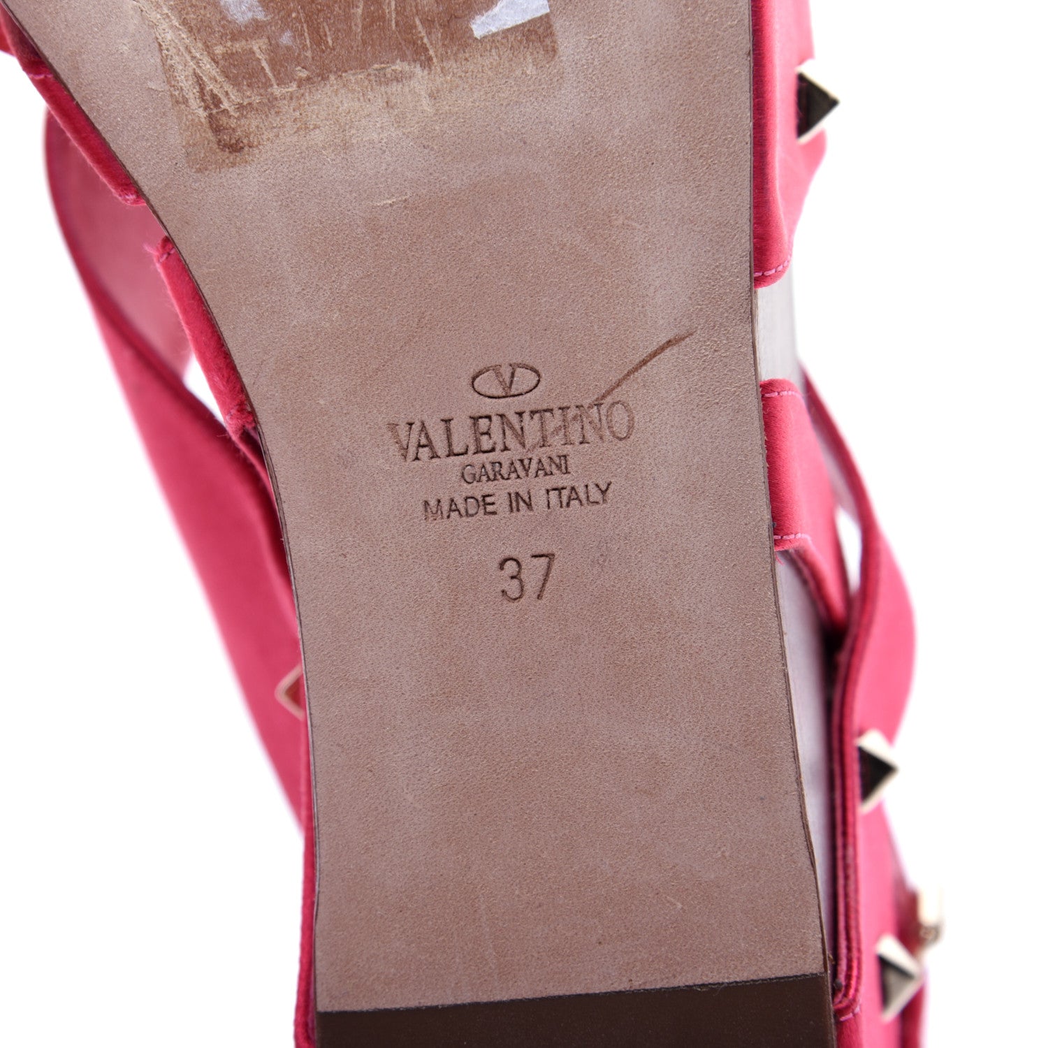 Valentino Garavani Satin Rockstud Platform Sandals 37 Pink 10 of 12